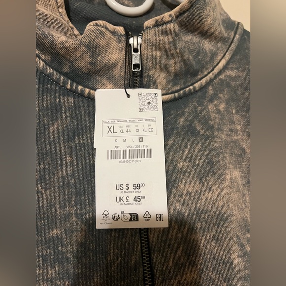 NEW WITH TAG | Men’s Zara Distressed 1/4 Zip Sweater - Picture 2 of 6